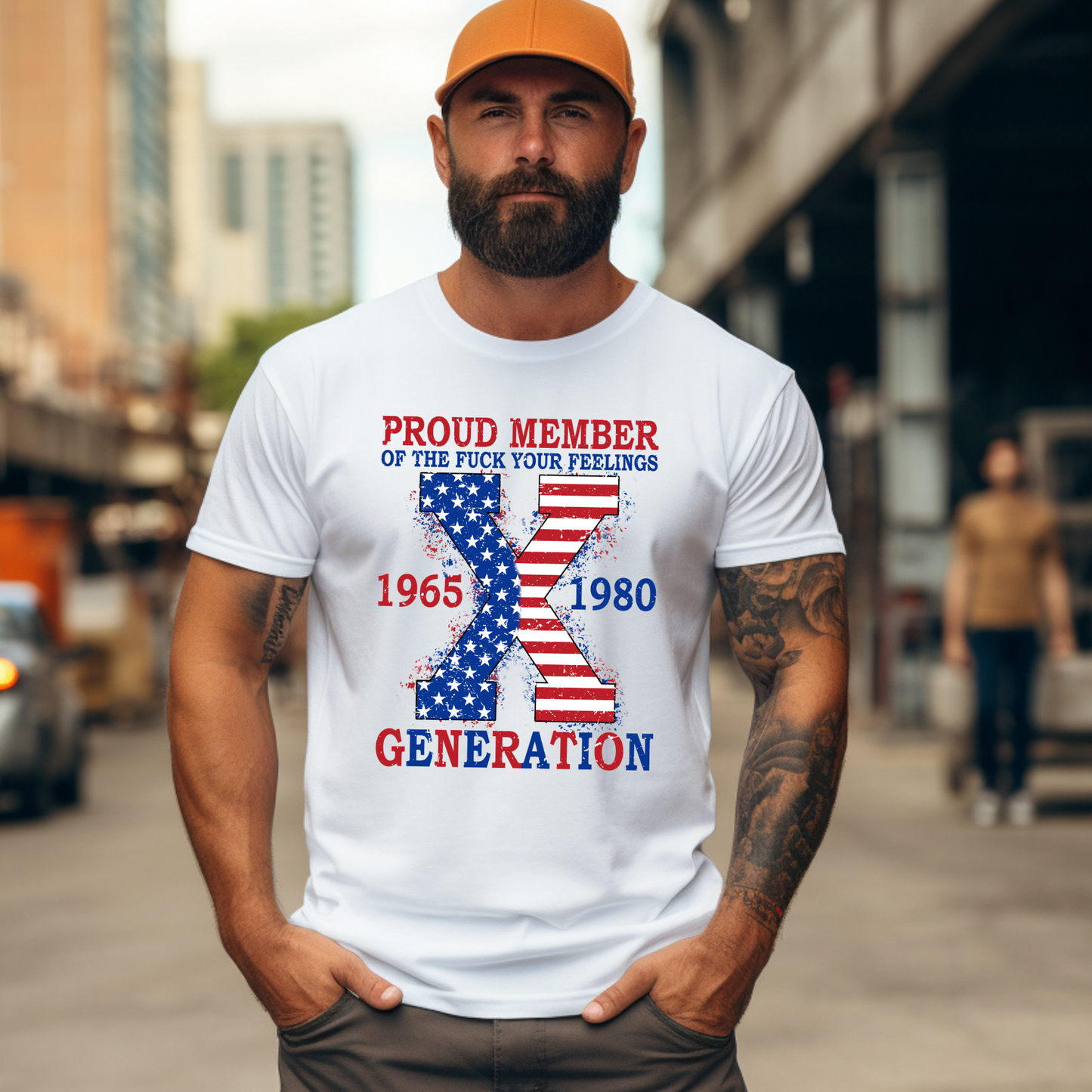 Generation X Patriotic Shirt for Men – Proud Member Bold American Flag Tee (1965–1980)