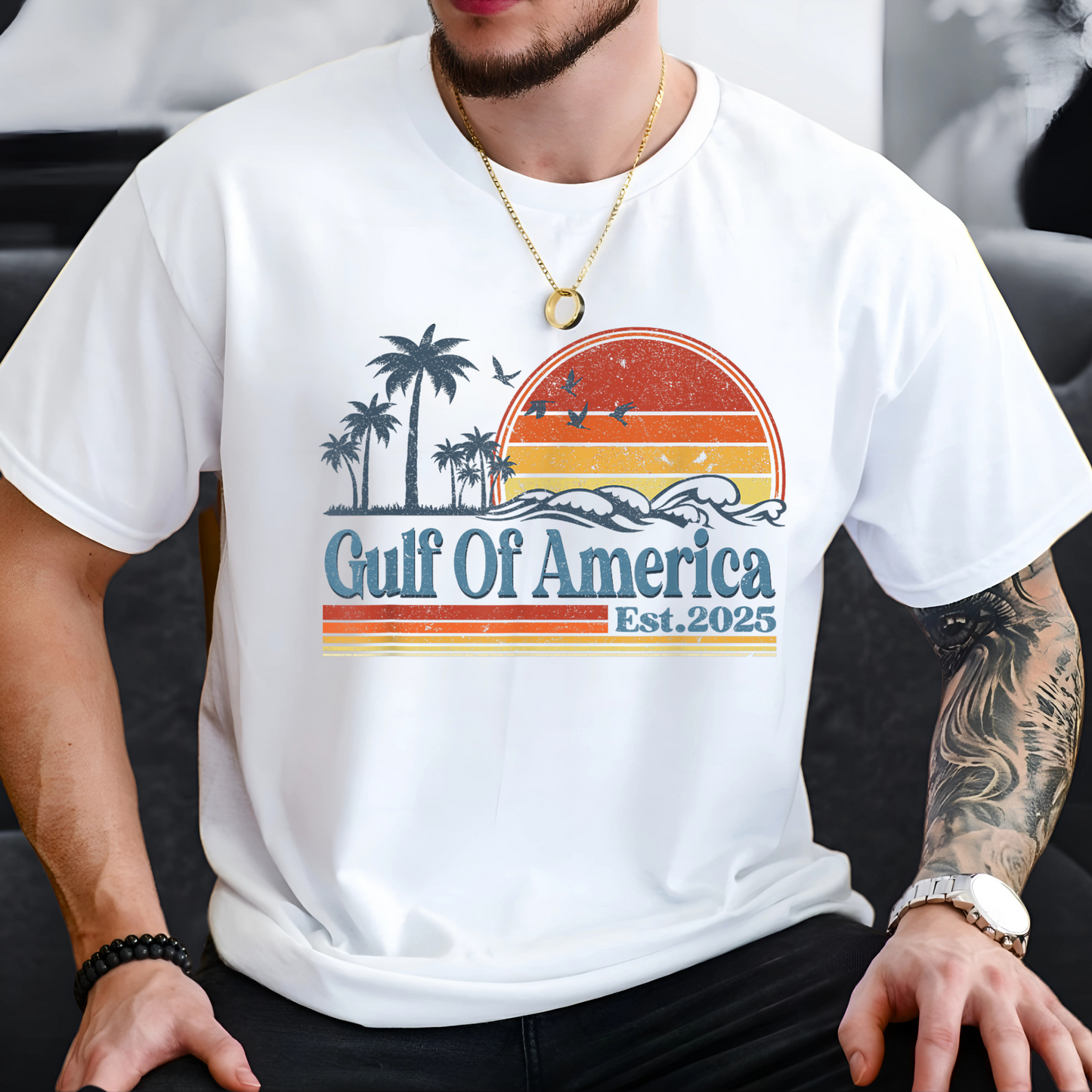 Gulf of America Men's Unisex Tshirt– Vintage Coastal Vibes