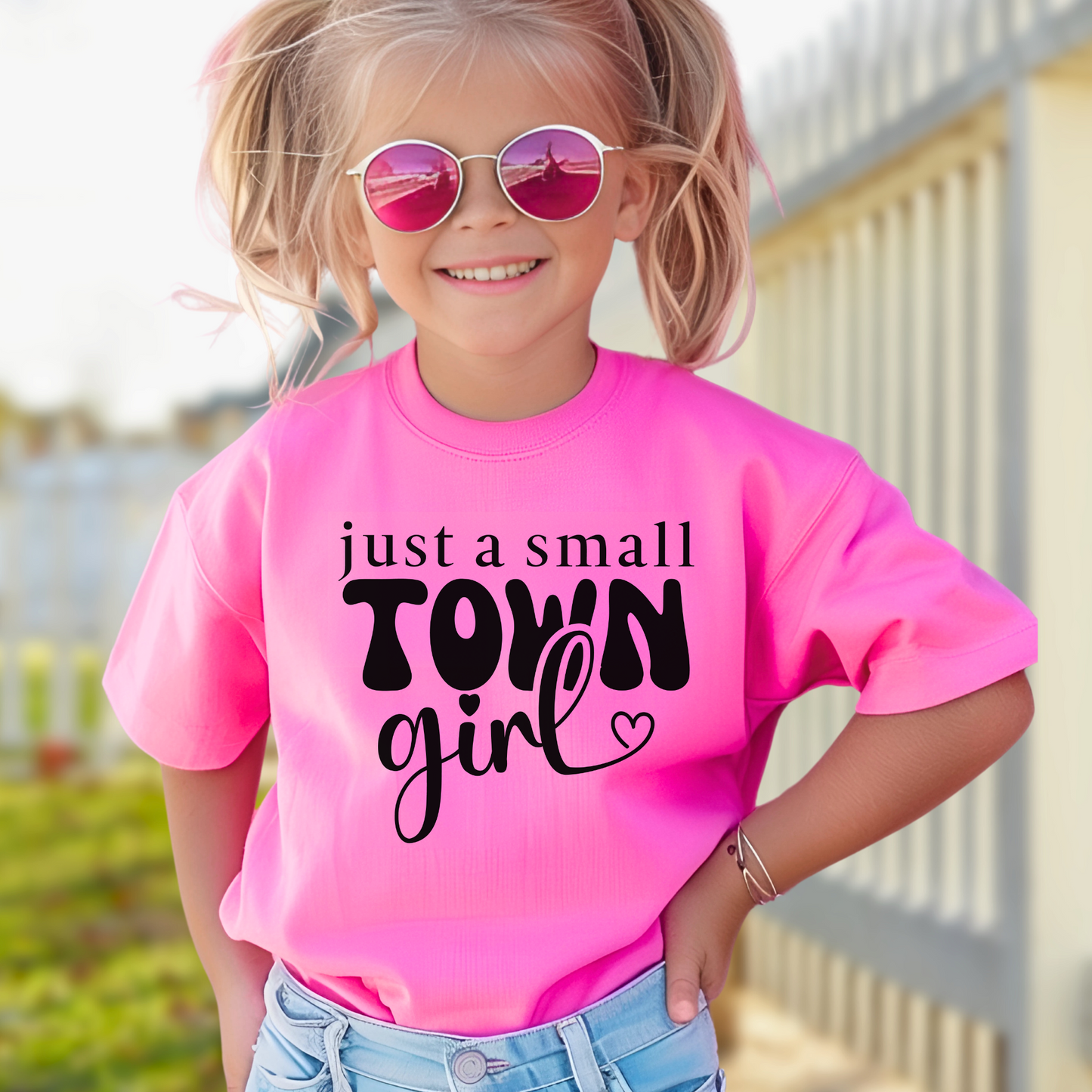 Trendy small-town girl youth tee – perfect for little country girls.
