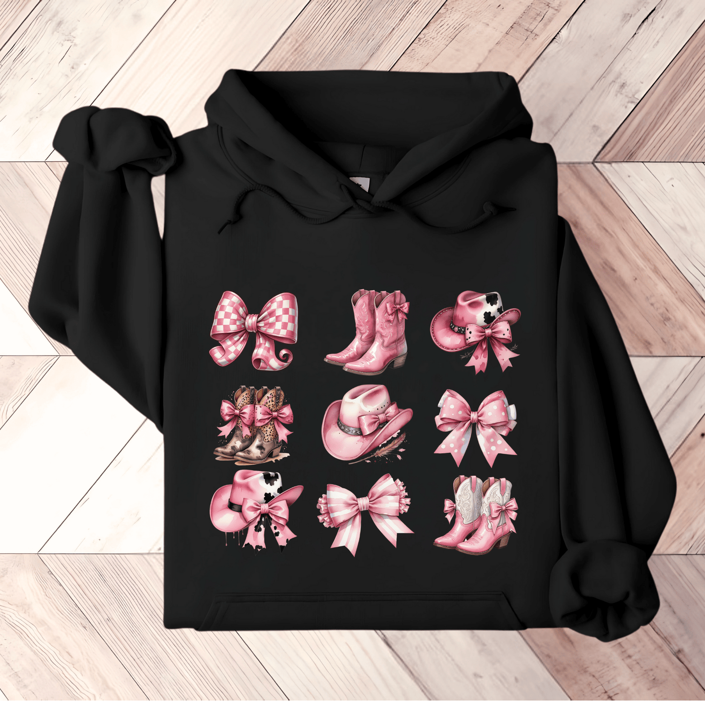 Coquette Western Hoodie - The Right Side PrintsCoquette Western Hoodiewomen's long sleeve sweatshirtBlackSmall