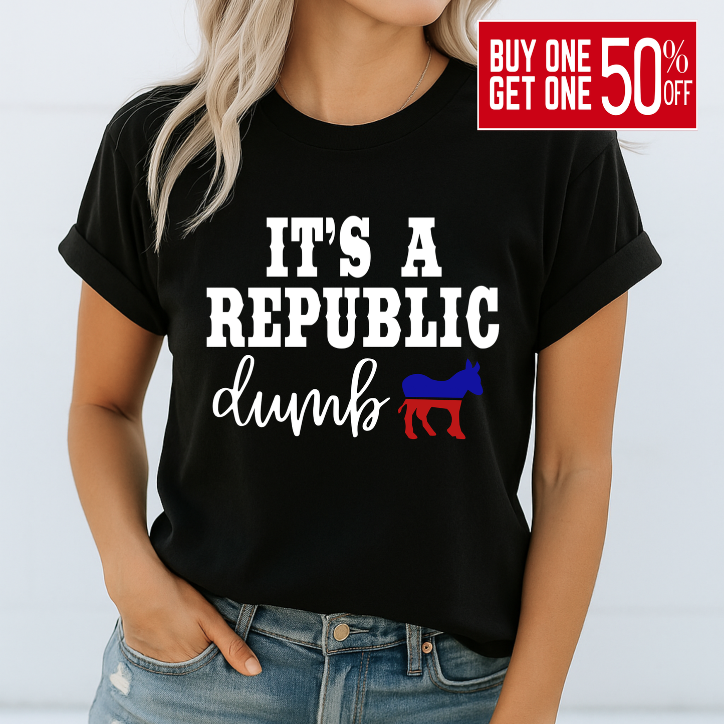 Black conservative shirt with funny political saying