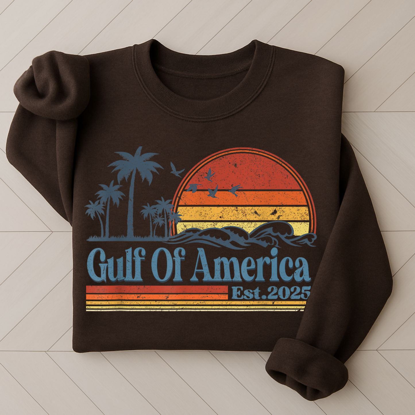 Gulf of America Unisex Sweatshirt – Vintage Coastal Vibes Women's Sweatshirt