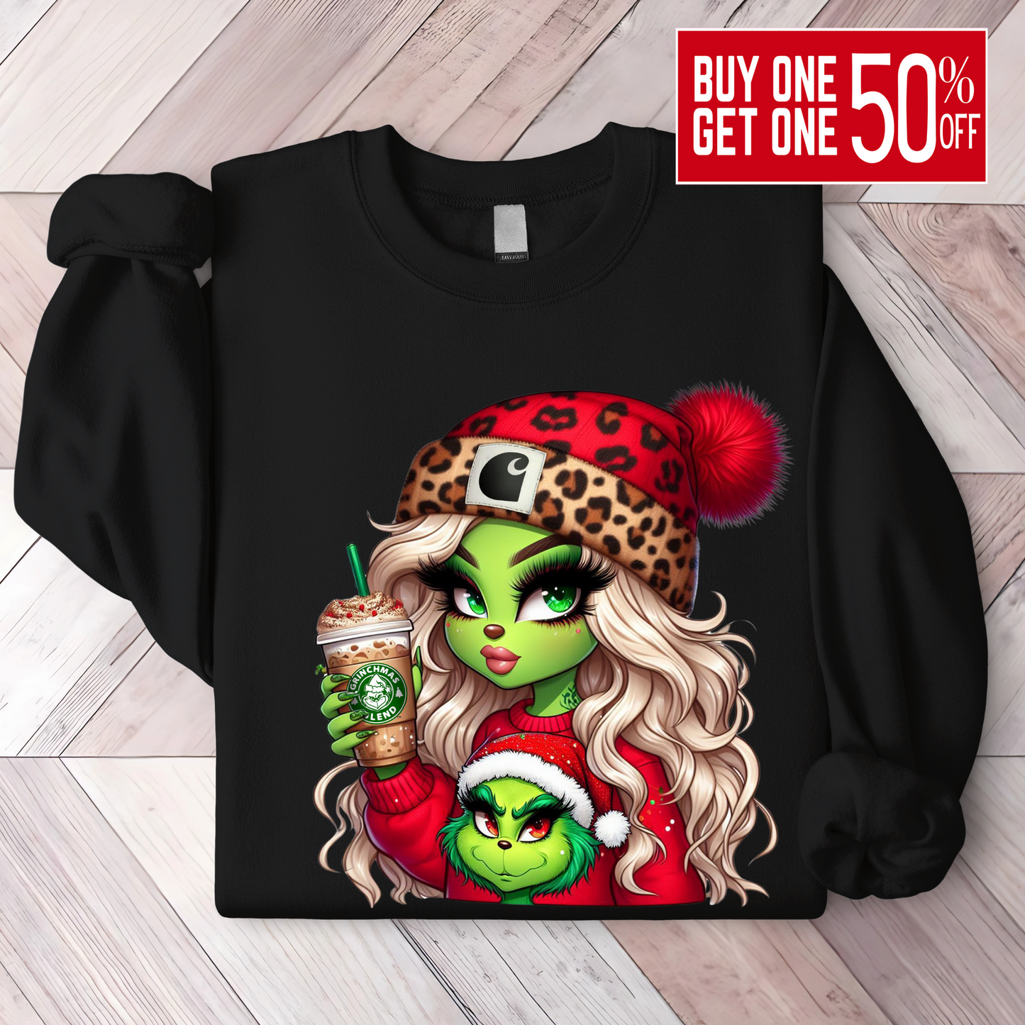 Black Boujee Green Girl Christmas Shirt β Holiday Coffee Queen