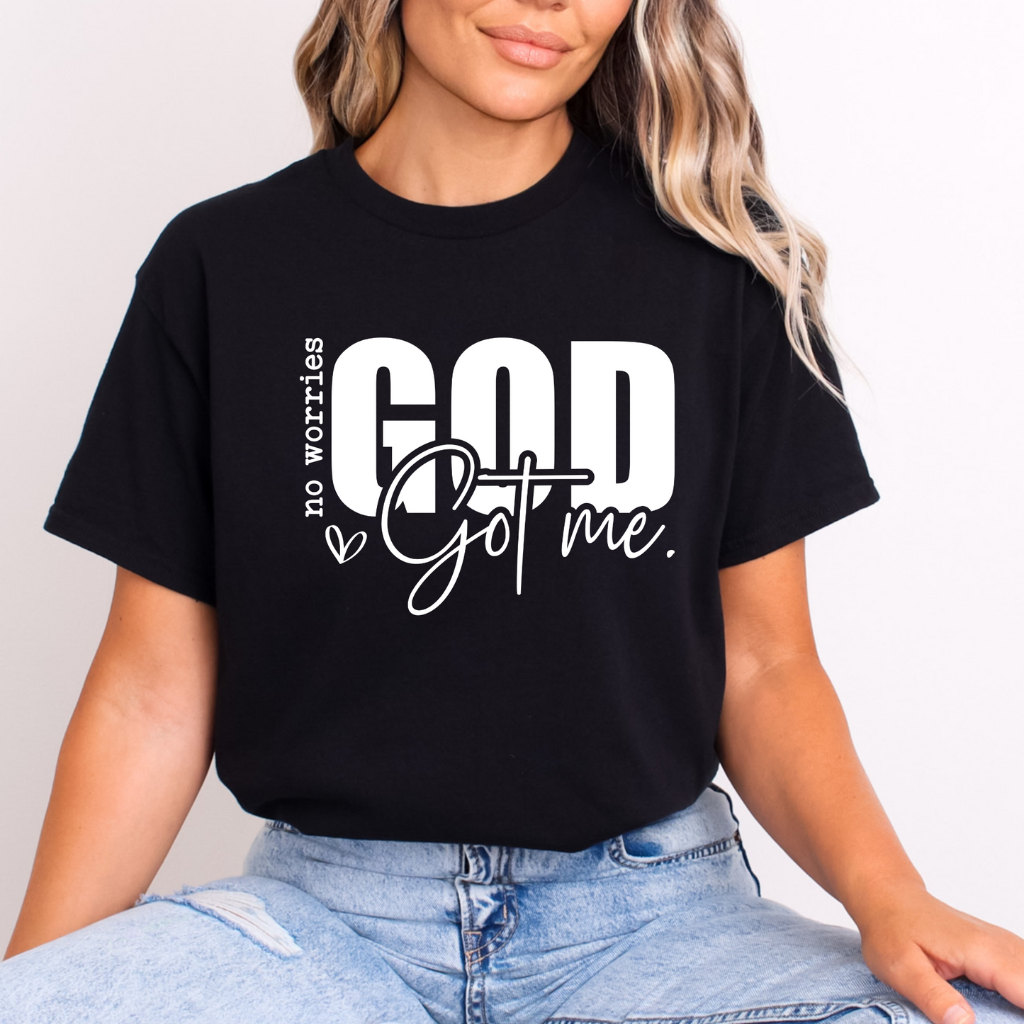 Black God Got Me Christian T-Shirt - No Worries Faith-Based Religious Tee