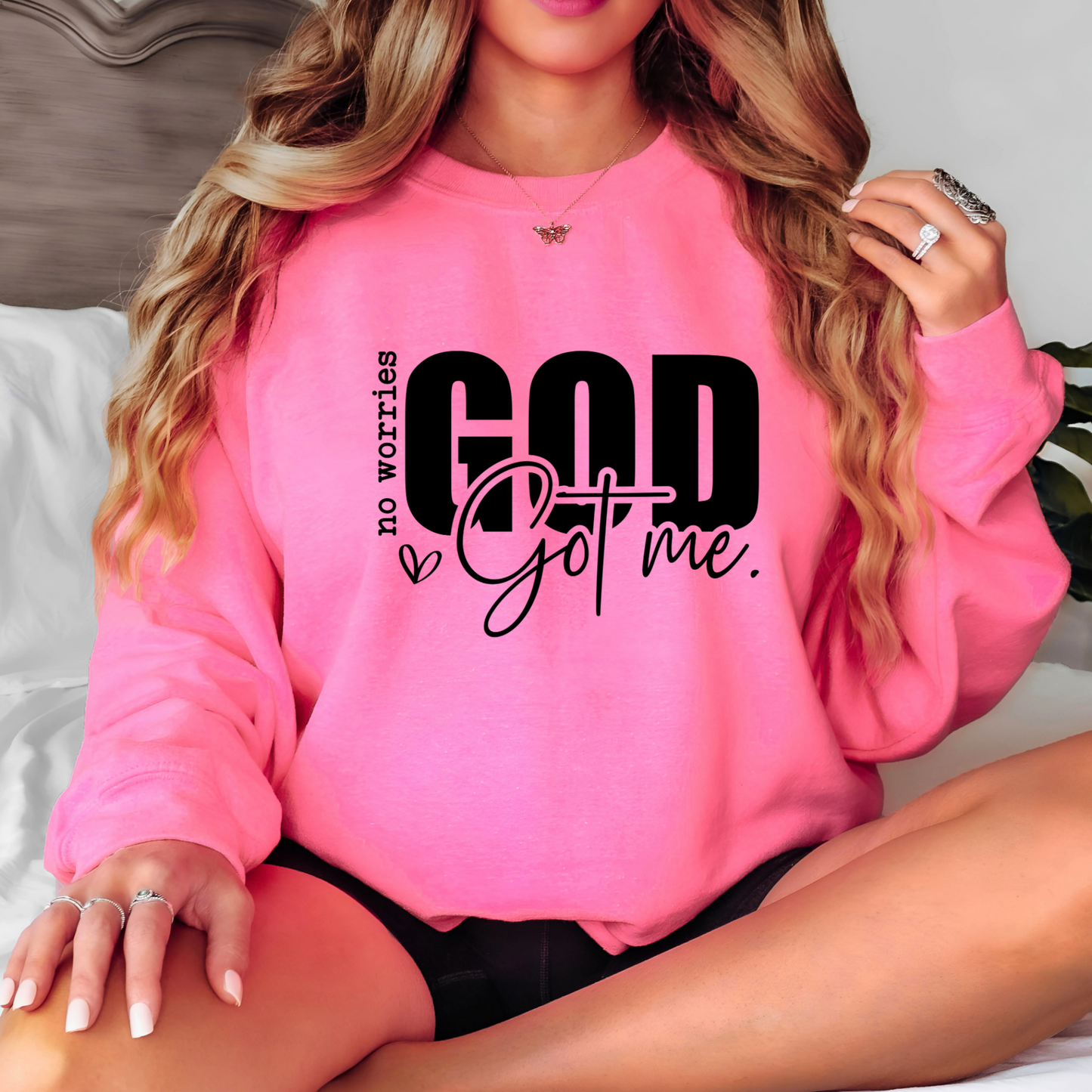Bright Pink God Got Me Christian Sweatshirt – Faith-Based for Believers