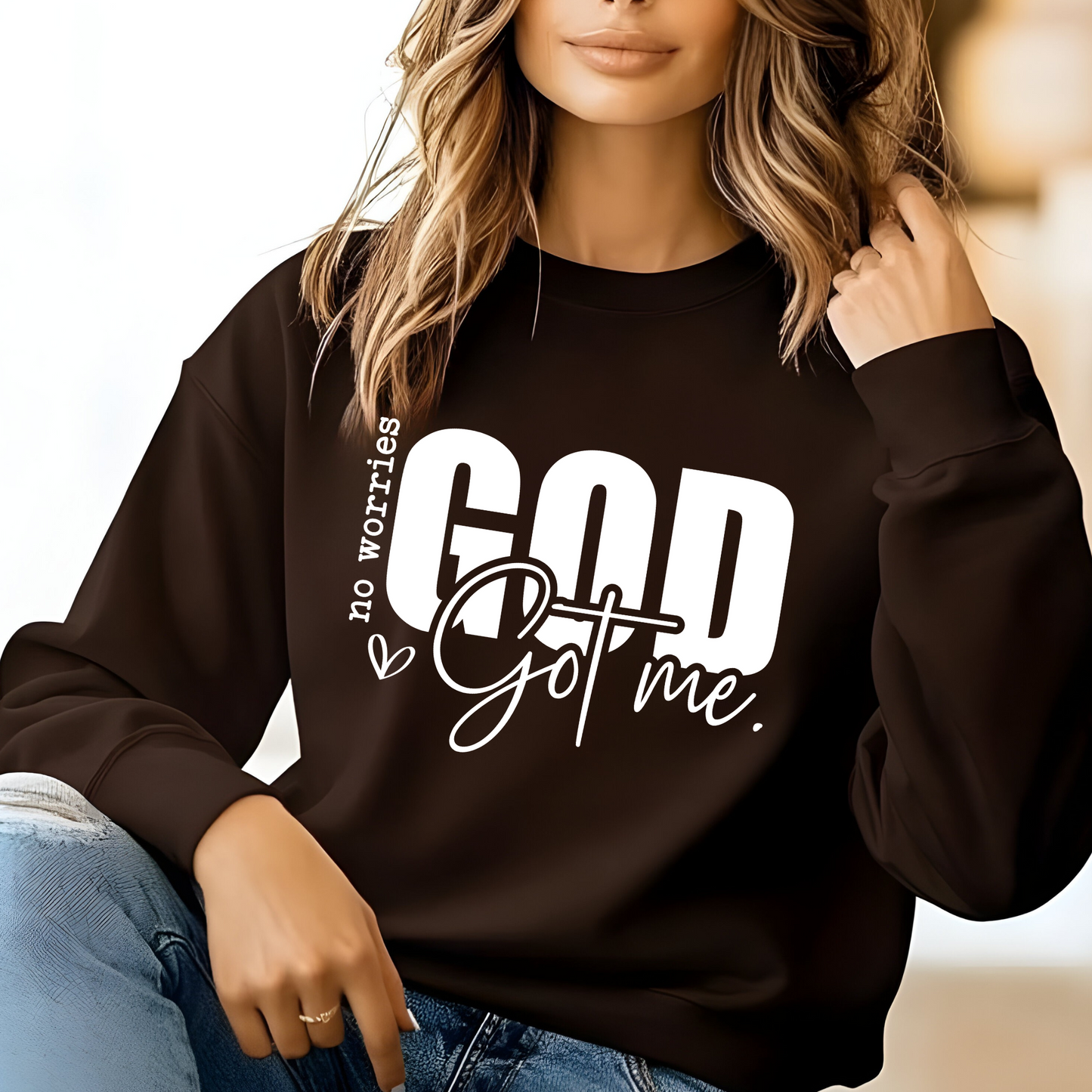 Brown God Got Me Christian Sweatshirt – Faith-Based for Believers