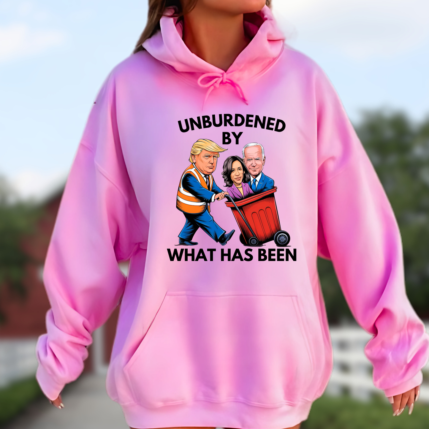 Unburdened By What Has Been – Funny Anti-Biden Pro-Trump Women’s Hoodie**