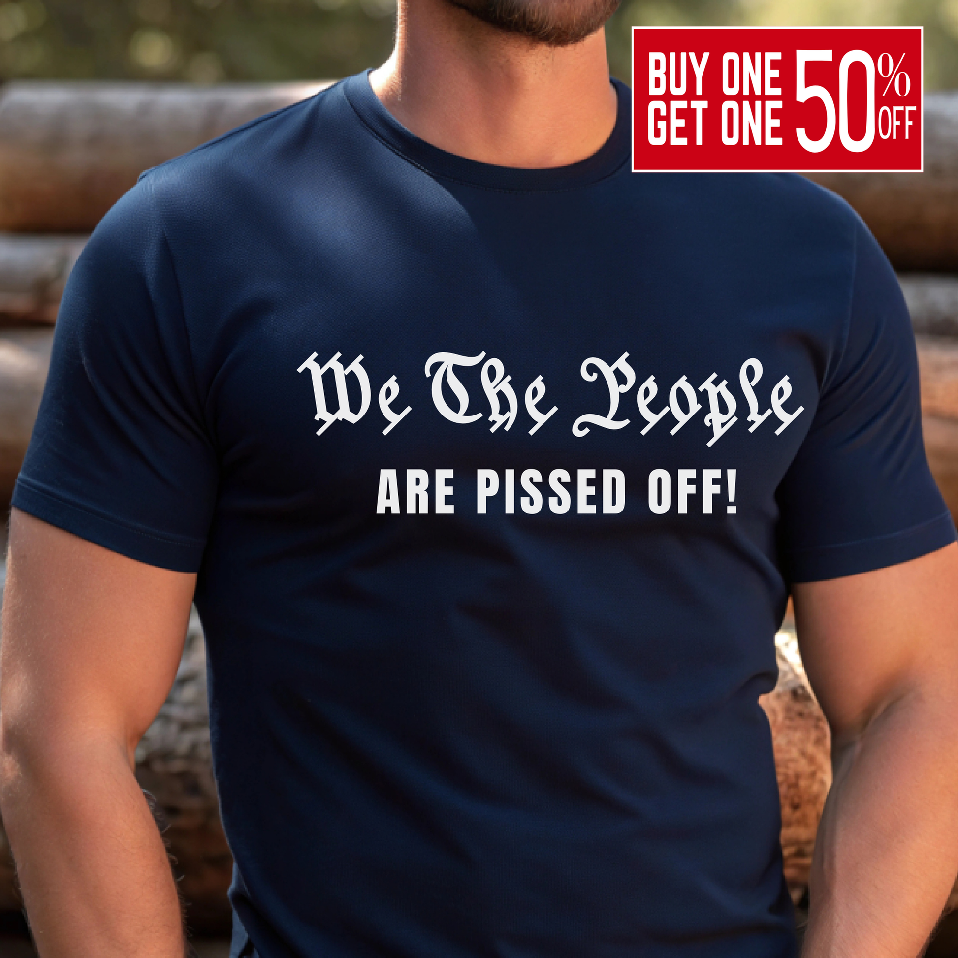 Navy shirt – "We The People Are Pissed Off men’s t-shirt in navy blue"