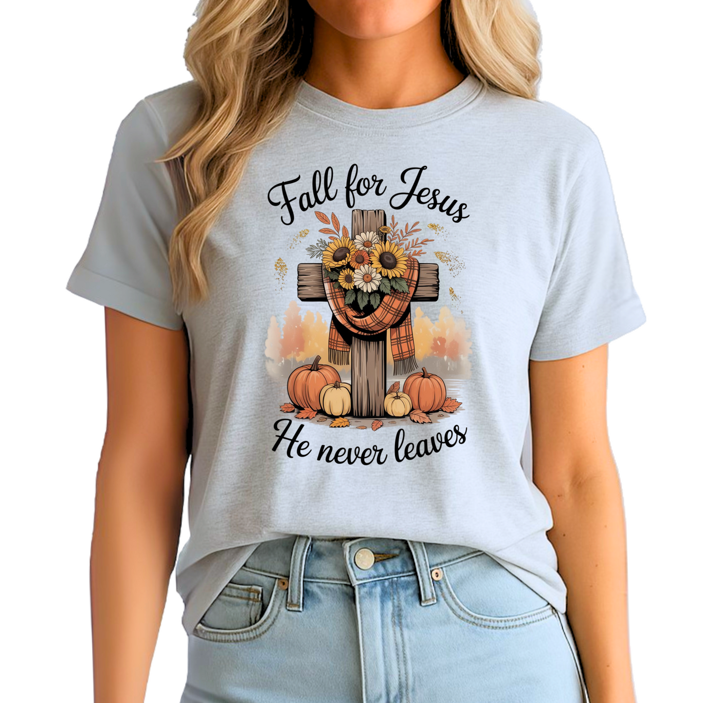 Fall for Jesus T-Shirt – Christian Fall Graphic Tee for Women