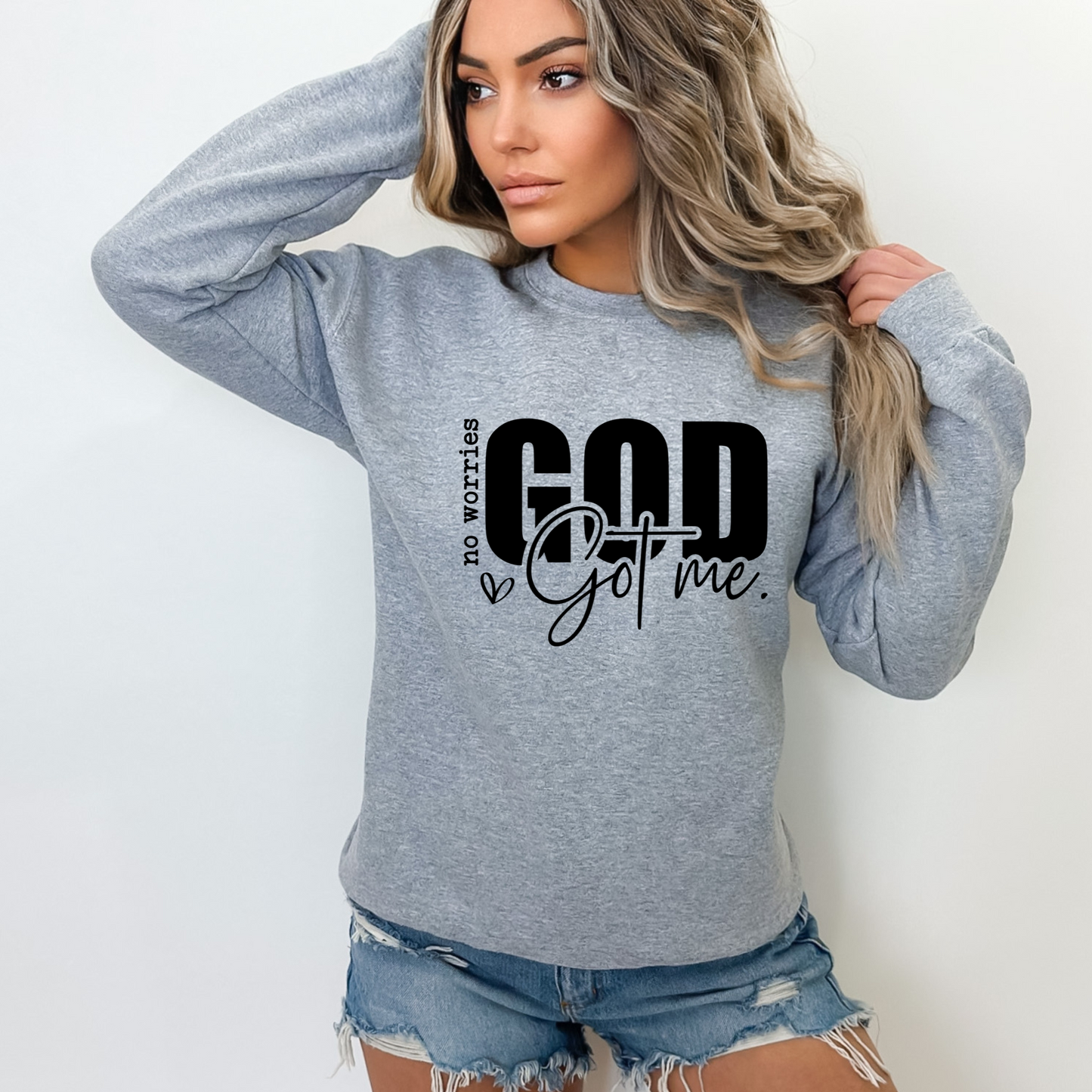 Gray God Got Me Christian Sweatshirt – Faith-Based for Believers