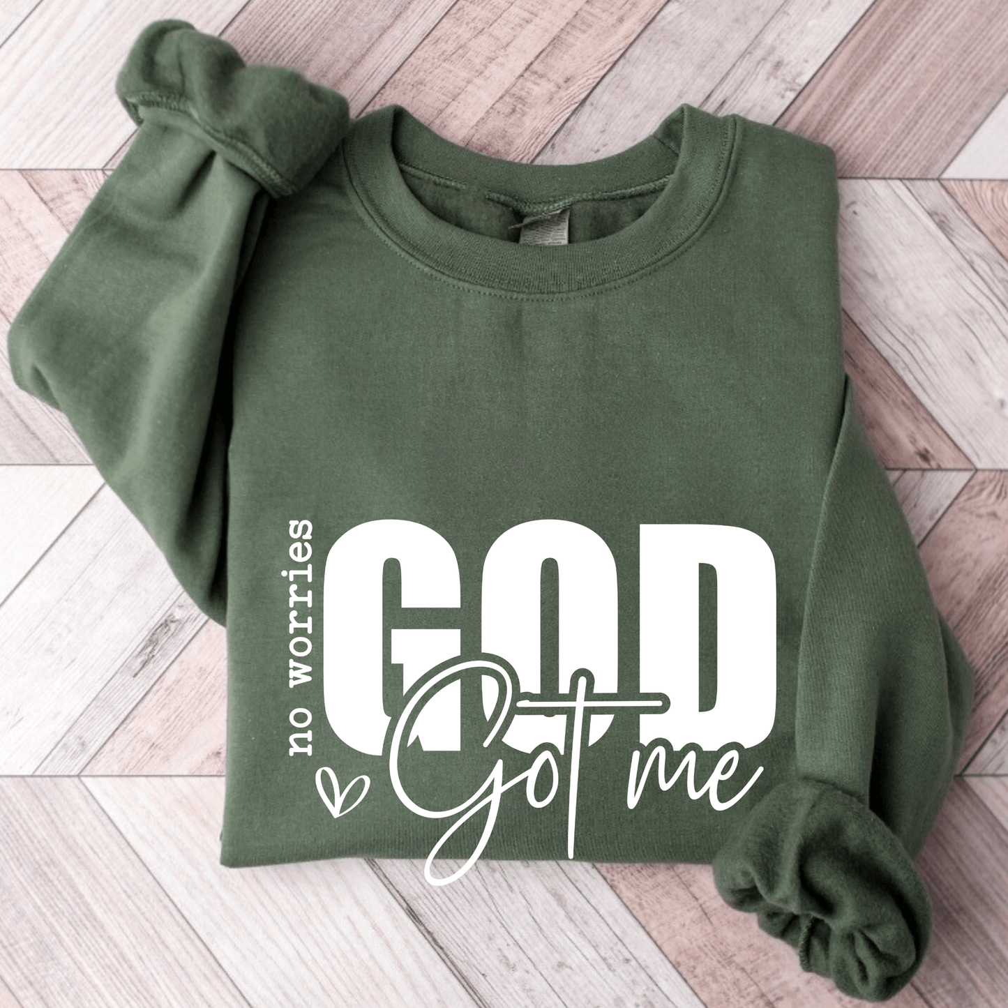 God Got Me Sweatshirt | High - Quality & Stylish - The Right Side PrintsGod Got Me Sweatshirt | High - Quality & Stylishwomen's long sleeve sweatshirtMilitary GreenSmall