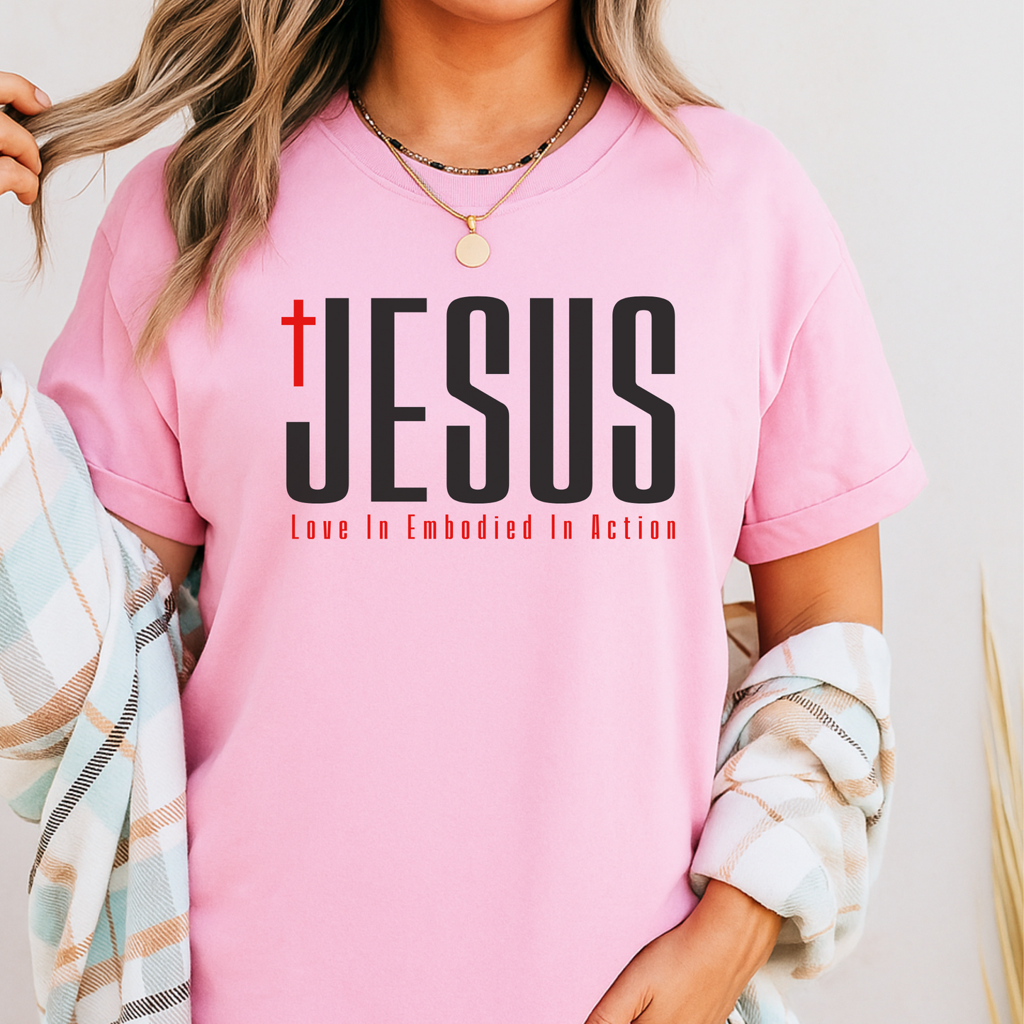 Pink JESUS T-Shirt – Cute Faith Inspired Women’s Christian Tee