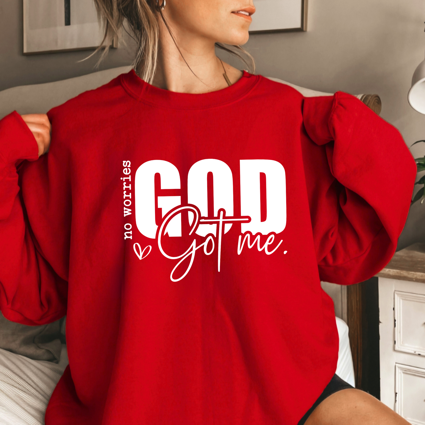 Red God Got Me Christian Sweatshirt – Faith-Based for Believers
