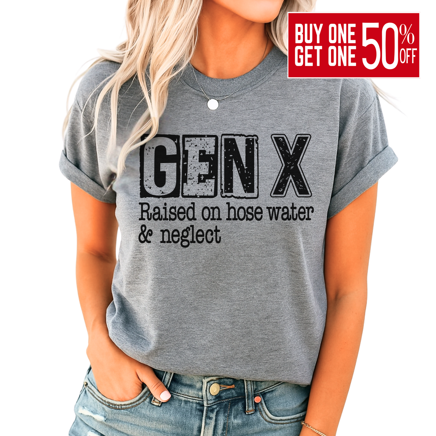 Sport gray shirt with black Gen X retro grunge font design