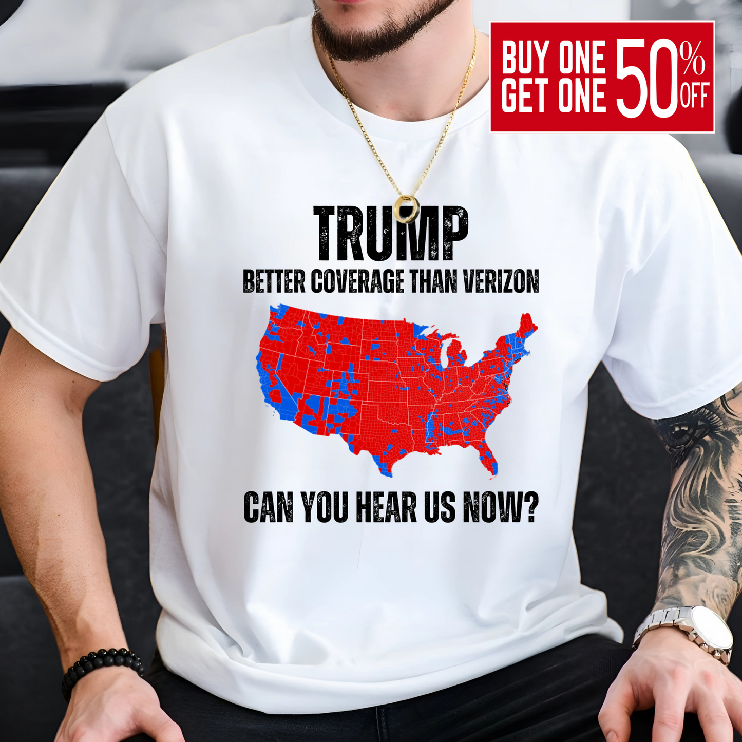 Trump 2024 Shirt – Better Coverage Than Verizon – Conservative Political T-Shirt for Men