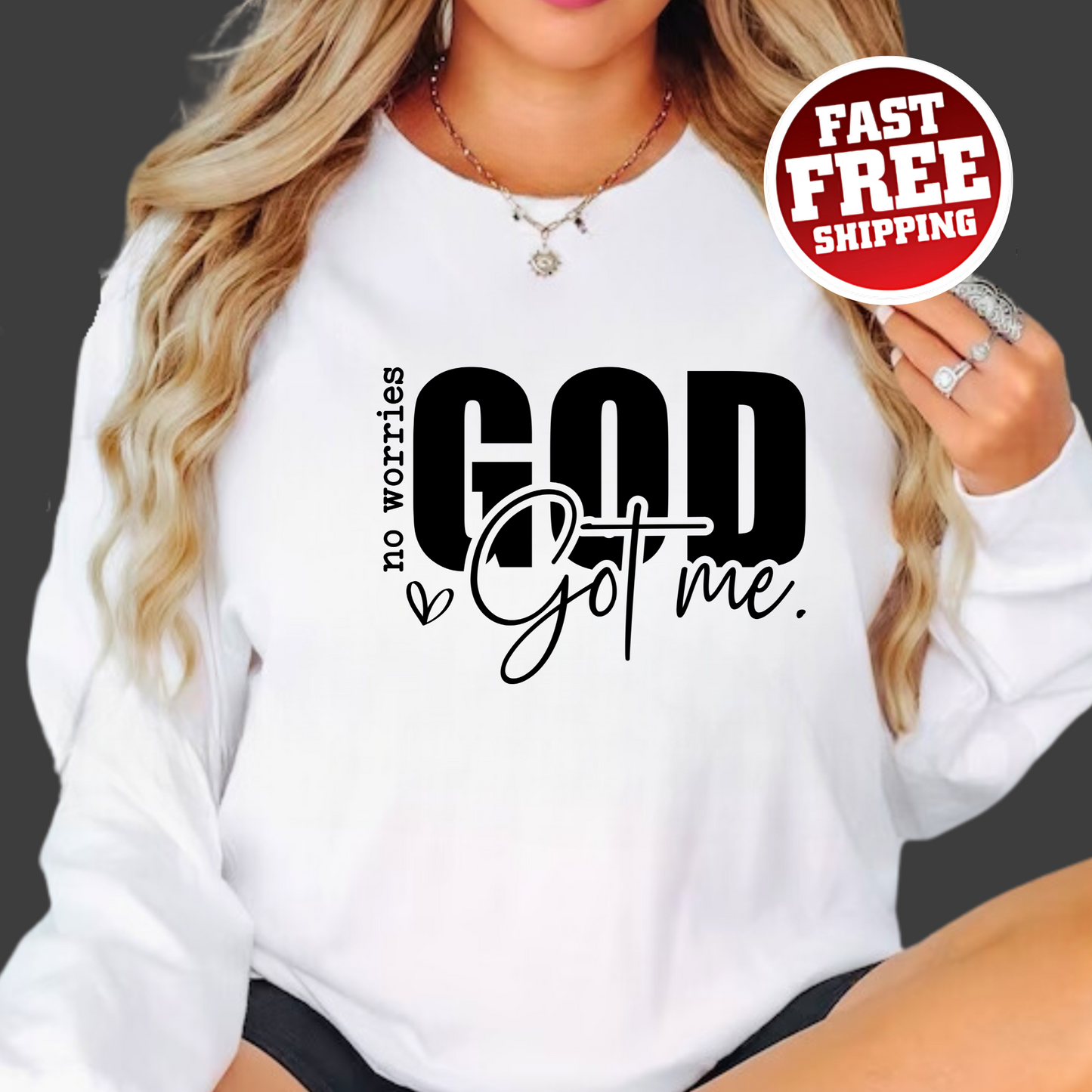 God Got Me Sweatshirt | High - Quality & Stylish - The Right Side PrintsGod Got Me Sweatshirt | High - Quality & Stylishwomen's long sleeve sweatshirtLight PinkSmall