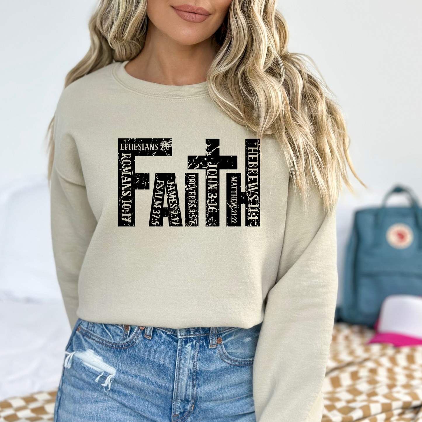 Sand Christian Apparel with Bible Verse Design | Religious Sweatshirt for Men & Women