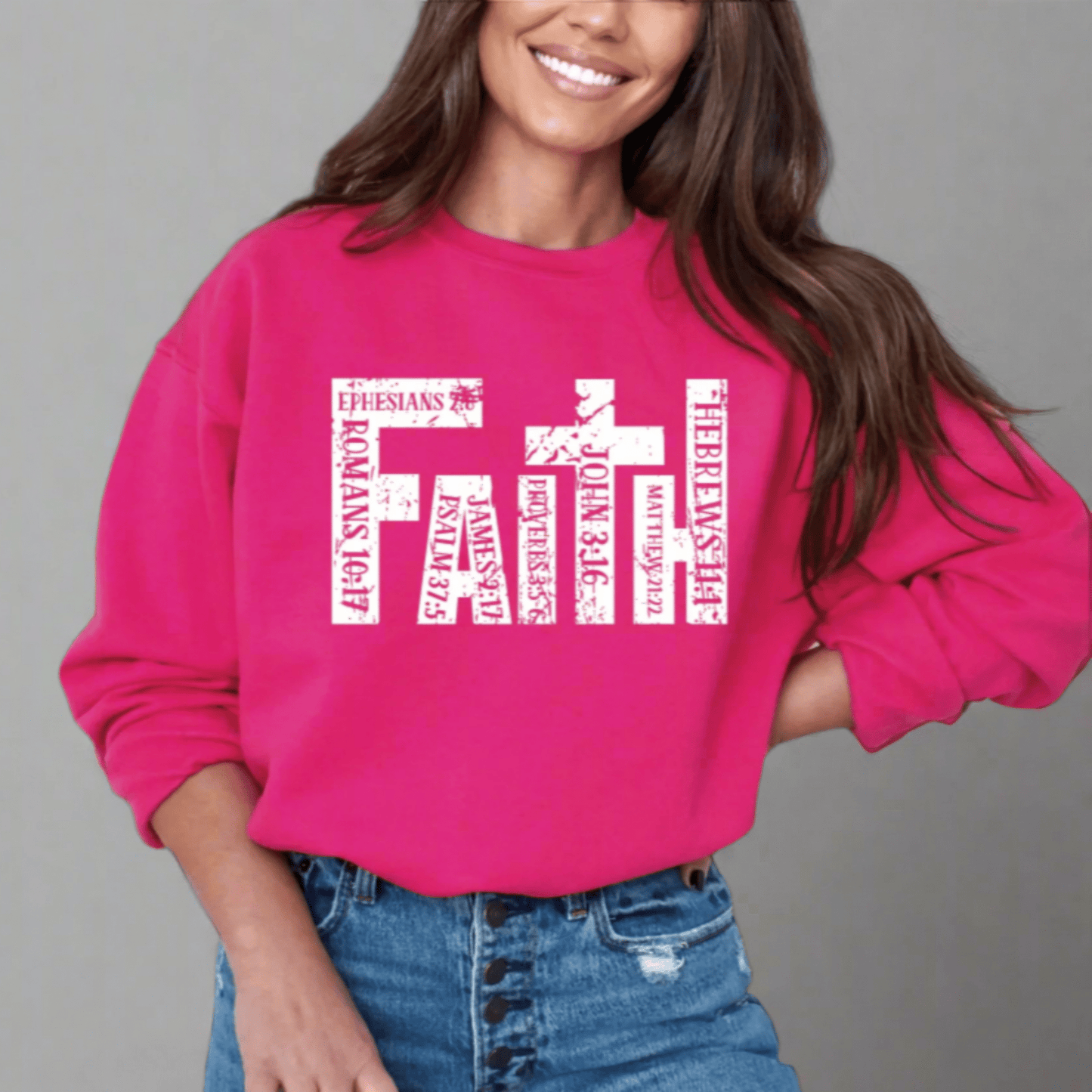Dark Pink Christian Apparel with Bible Verse Design | Religious Sweatshirt for Men & Women
