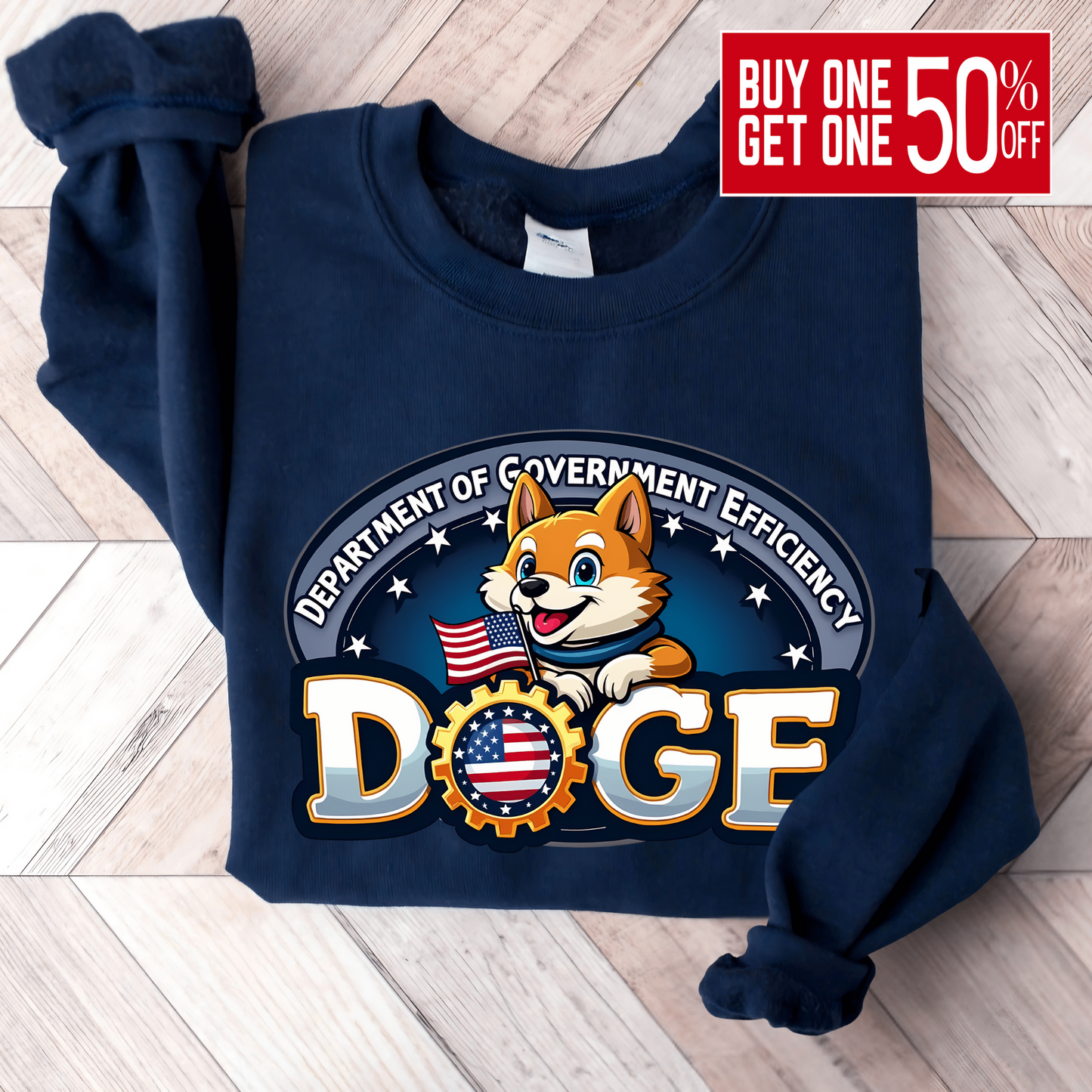 DOGE Sweatshirt - The Right Side PrintsDOGE SweatshirtT-shirtNavySmall