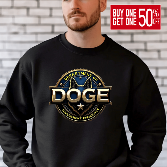 Unisex 'DOGE Dept of Government Efficiency' Graphic Sweatshirt– Political Humor Sweatshirt - The Right Side PrintsUnisex 'DOGE Dept of Government Efficiency' Graphic Sweatshirt– Political Humor SweatshirtUnisex SweatshirtDark PinkSmall