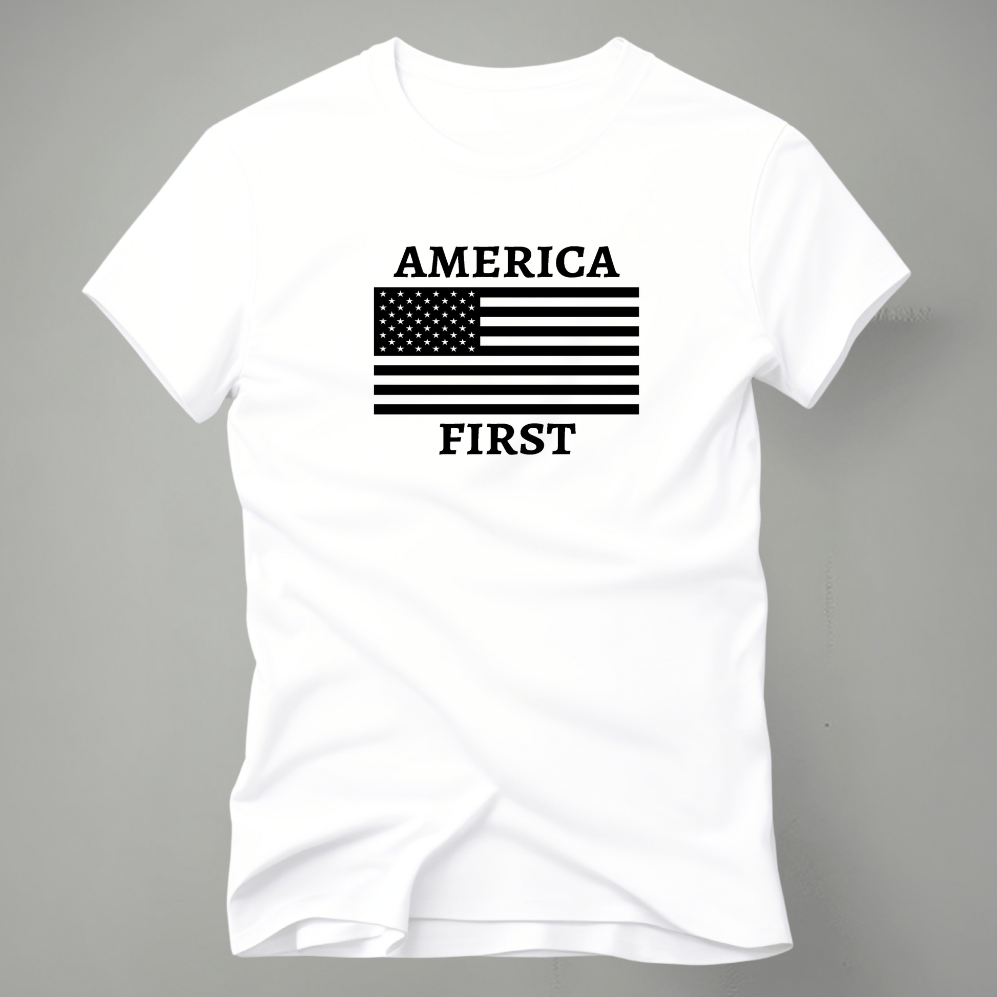 America First Flag Tshirt - The Right Side PrintsAmerica First Flag TshirtT-ShirtWhite/BlackSmall