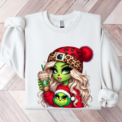 Boujee Green Girl Christmas  Sweatshirt / Hoodie