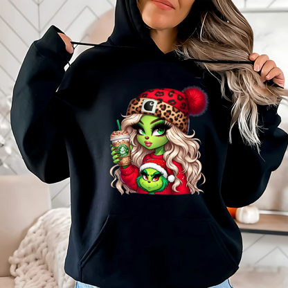 Boujee Green Girl Christmas  Sweatshirt / Hoodie