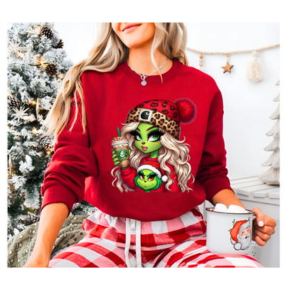 Boujee Green Girl Christmas  Sweatshirt / Hoodie