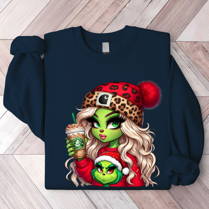 Boujee Green Girl Christmas  Sweatshirt / Hoodie