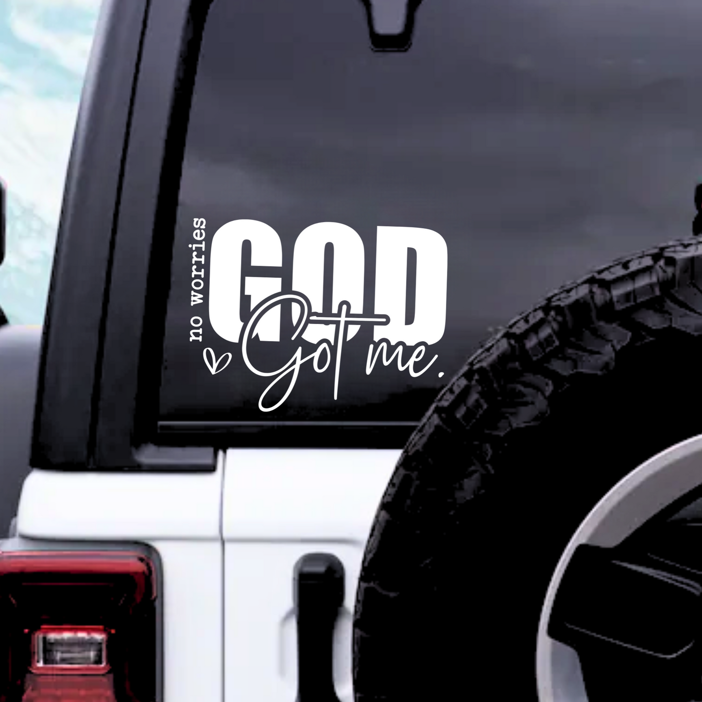 God Got me sticker decal, Christian Auto Sticker, Christian phone decal, Trust in God Decal, Rear View Mirror Decal, Faith Car Mirror Decal