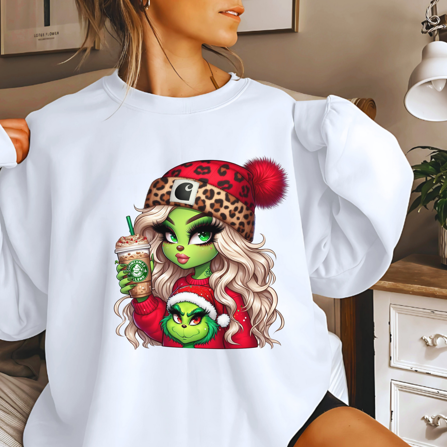 Boujee Green Girl Christmas  Sweatshirt / Hoodie