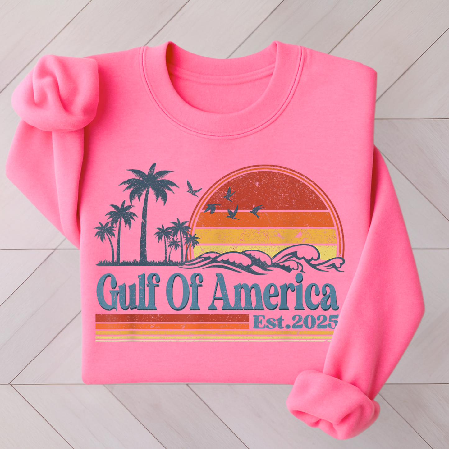 Gulf of America Unisex Sweatshirt – Vintage Coastal Vibes Women's Sweatshirt