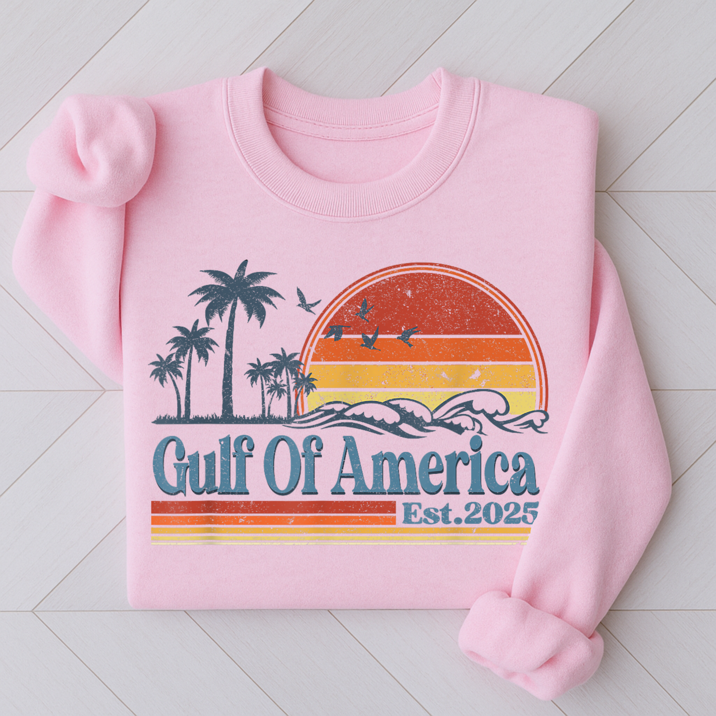 Gulf of America Unisex Sweatshirt – Vintage Coastal Vibes Women's Sweatshirt