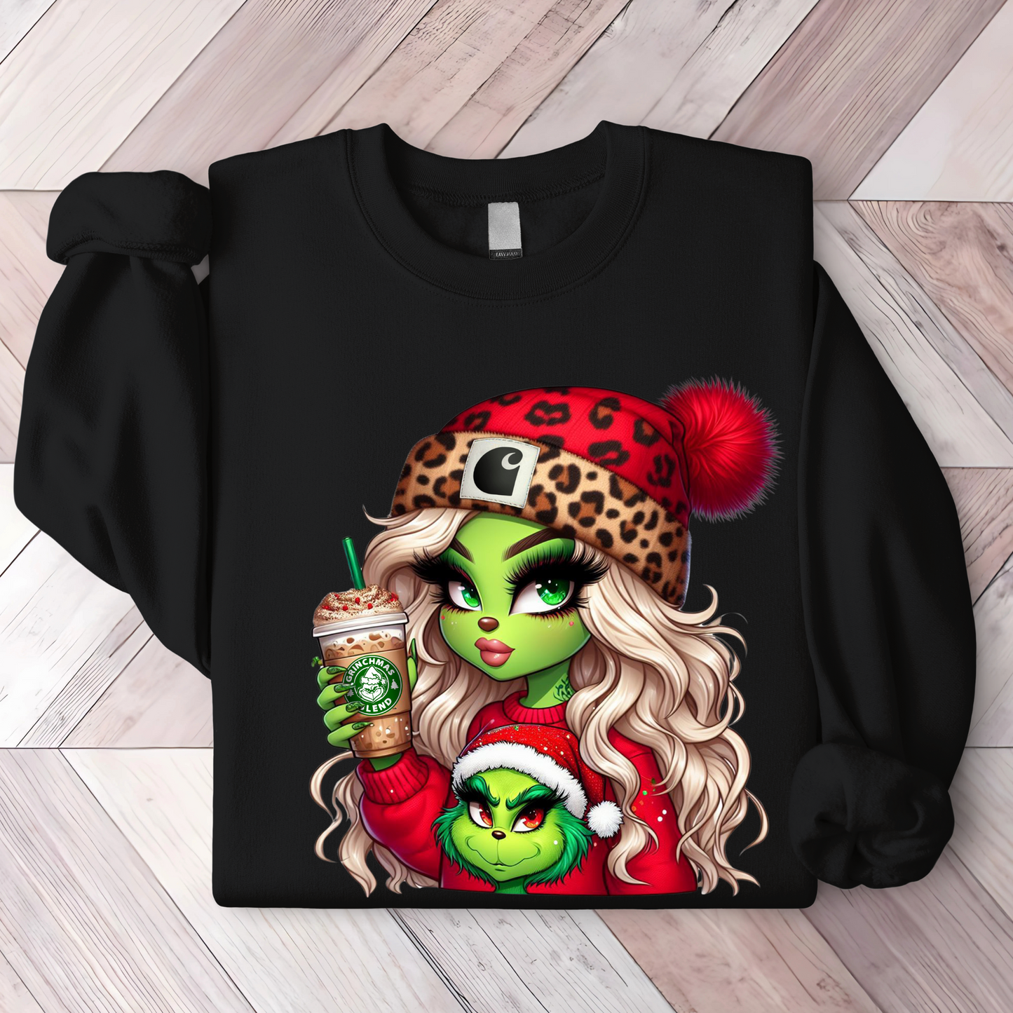 Boujee Green Girl Christmas  Sweatshirt / Hoodie