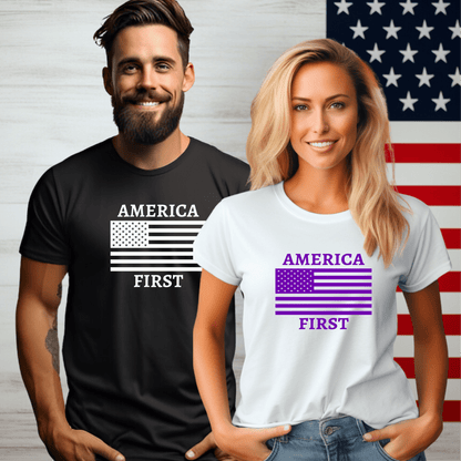 America First Flag Tshirt - The Right Side PrintsAmerica First Flag TshirtT-ShirtRedSmall