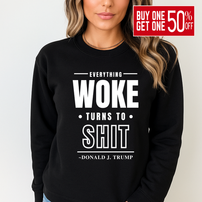Black sweatshirt featuring strong message
