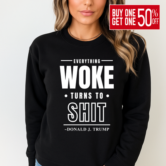 Black sweatshirt featuring strong message