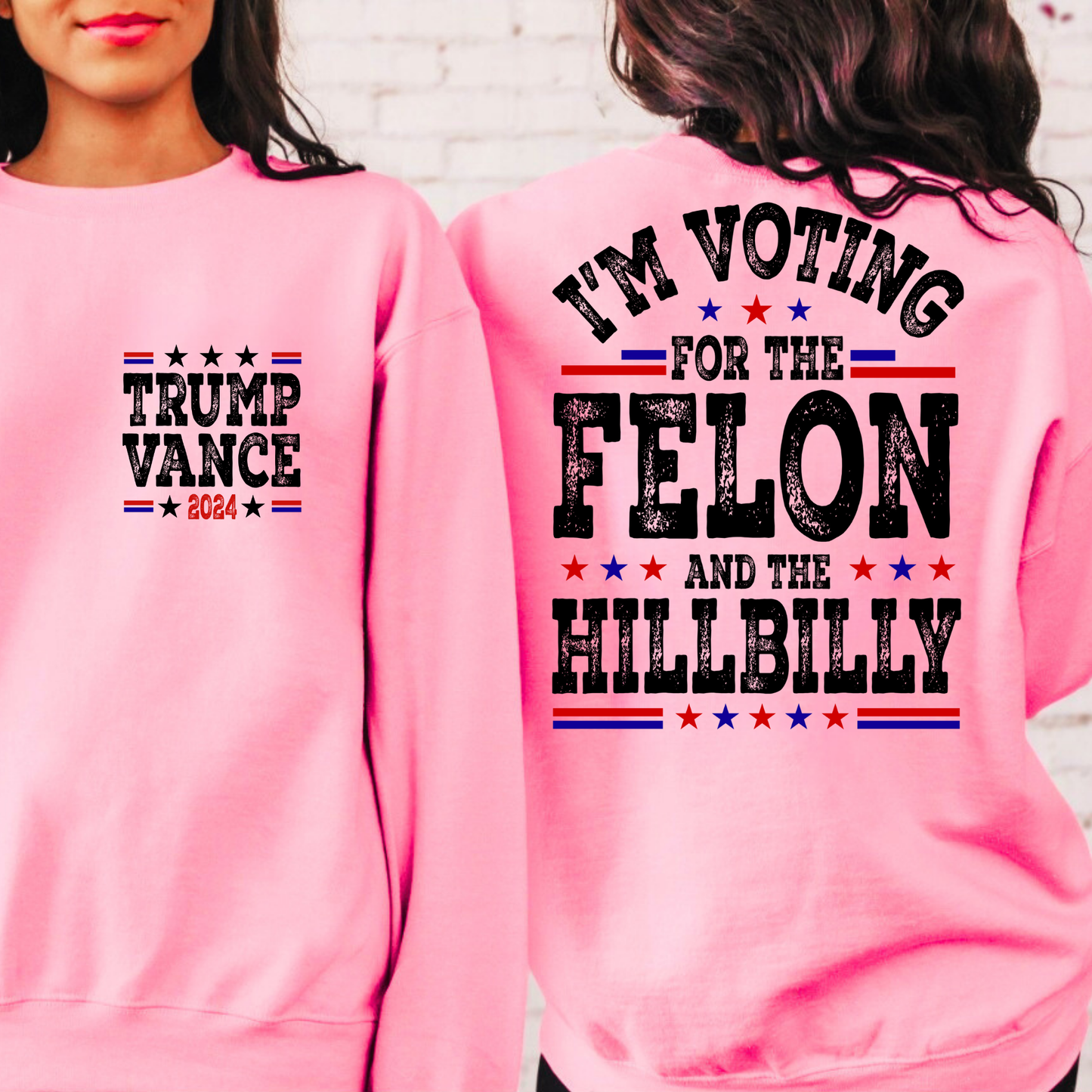 I'm voting for the felon and the hillbilly sweatshirt