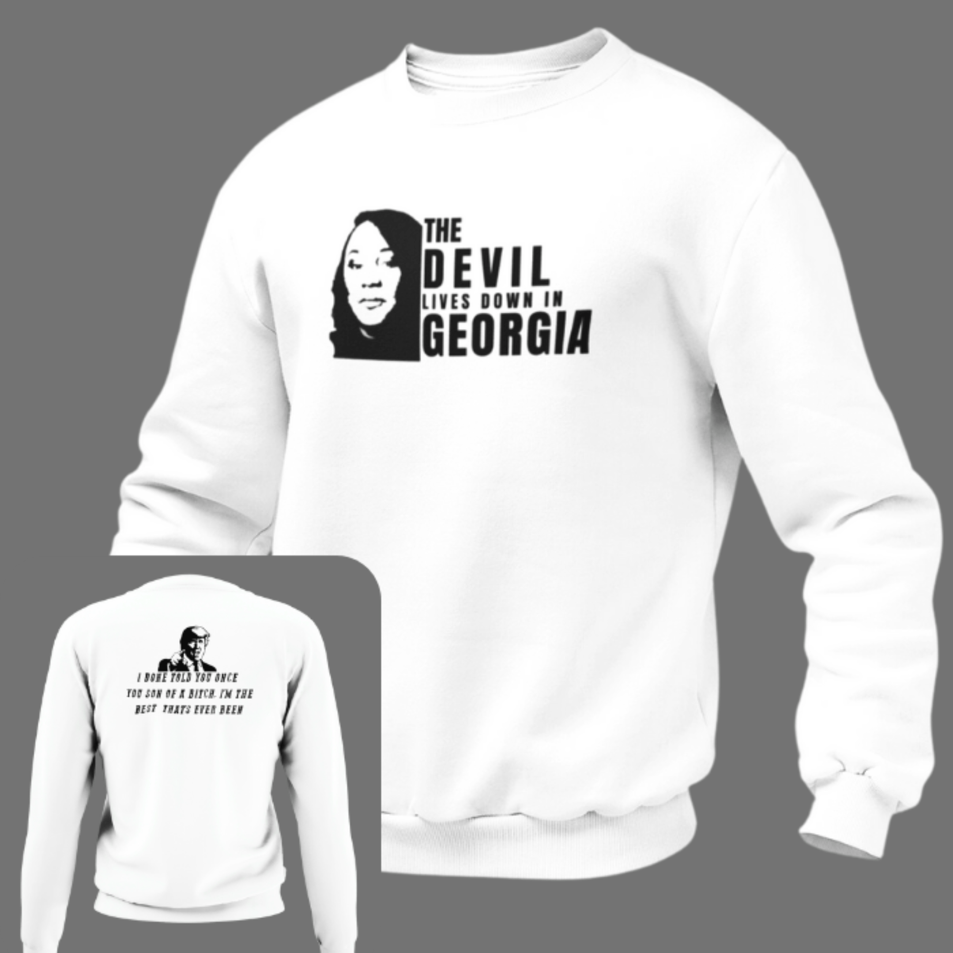 Devil Lives Down In Georgia Sweatshirt - The Right Side PrintsDevil Lives Down In Georgia SweatshirtHoodieWhiteSmall