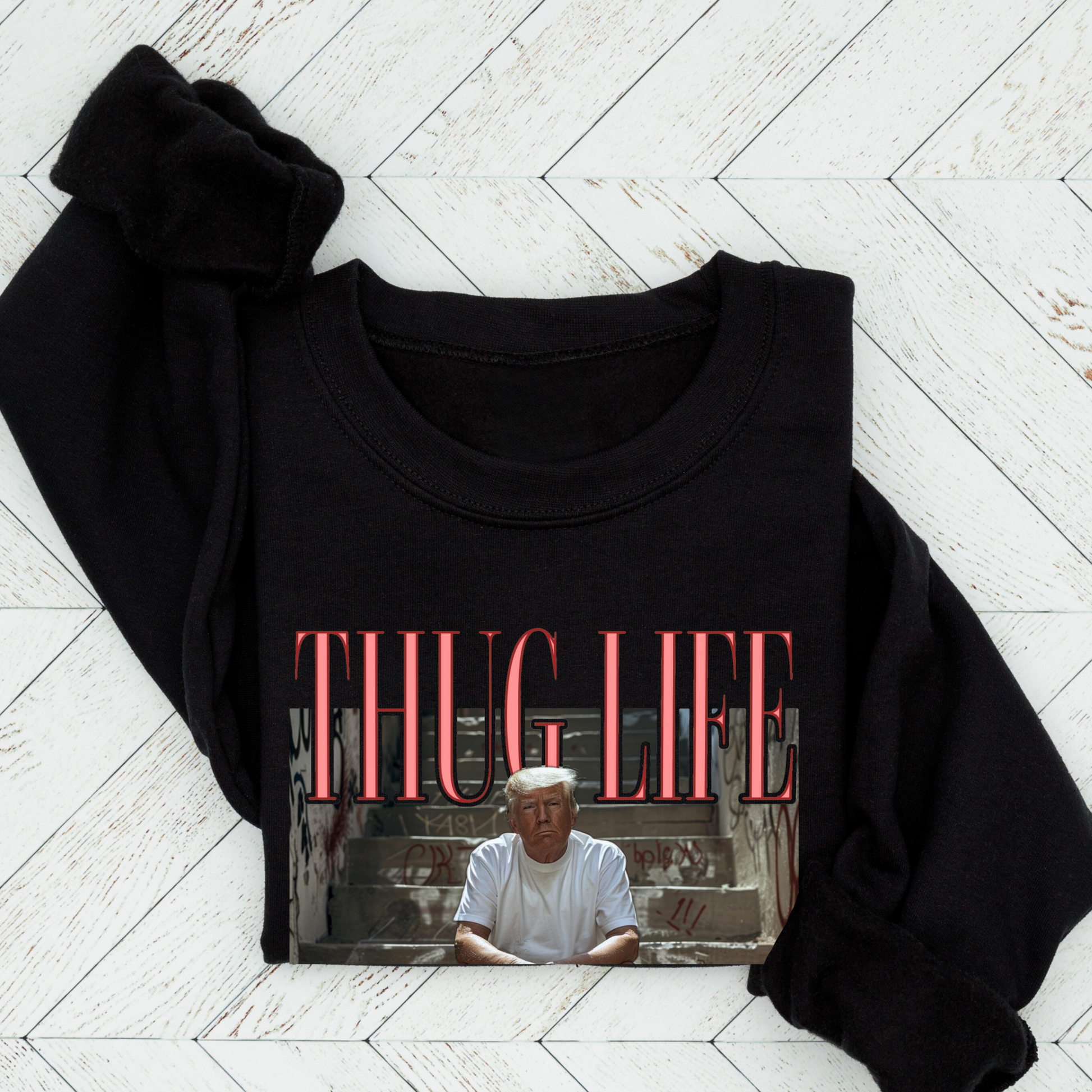 Folded, Bold Trump parody graphic sweatshirt for men & women