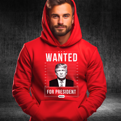 Wanted for President Hoodie - The Right Side Prints