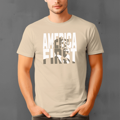 America First Trump Tshirt - The Right Side PrintsAmerica First Trump TshirtT-ShirtMilitary GreenS