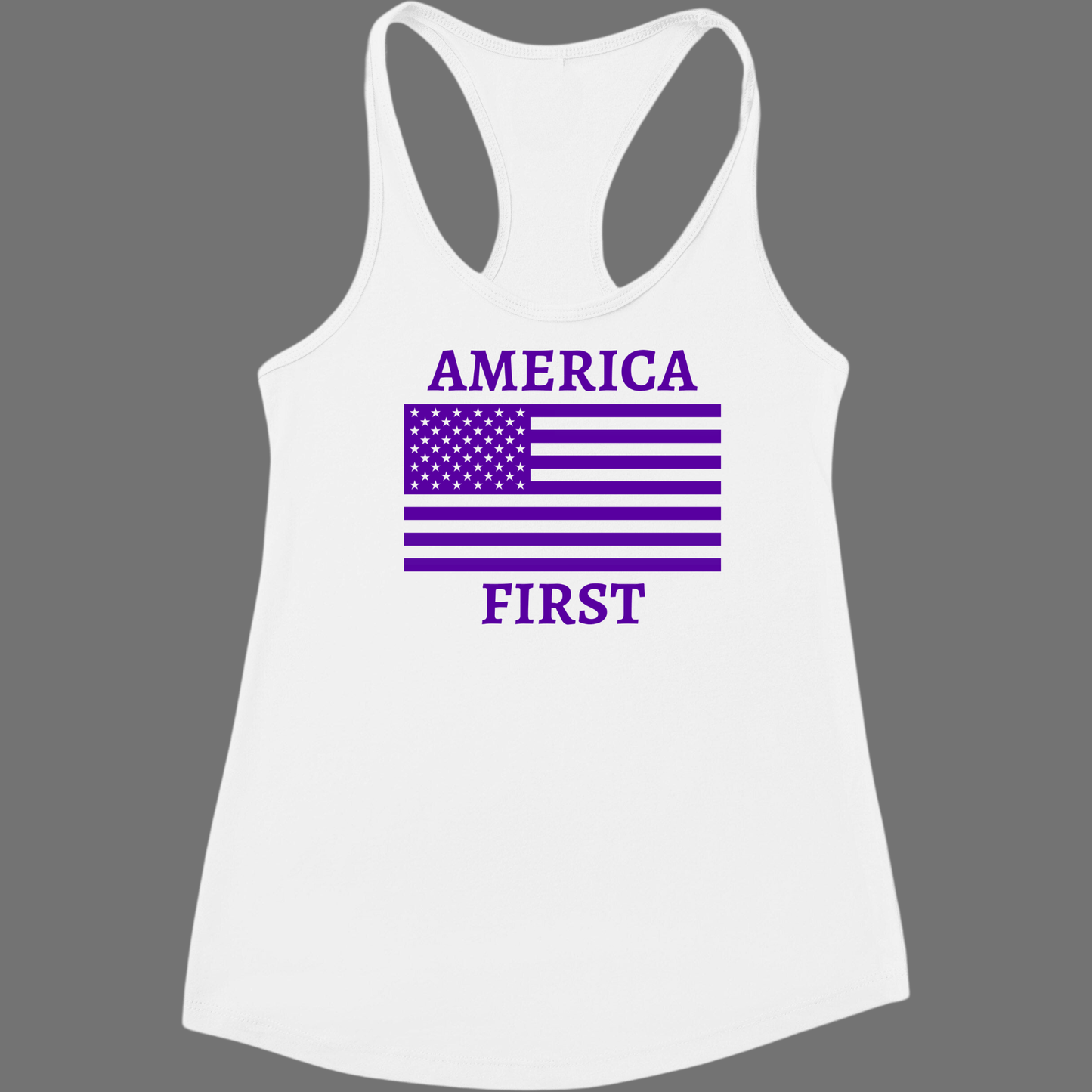 America First Tank - The Right Side PrintsAmerica First Tankwomen tshirtWhite/PurpleSmall