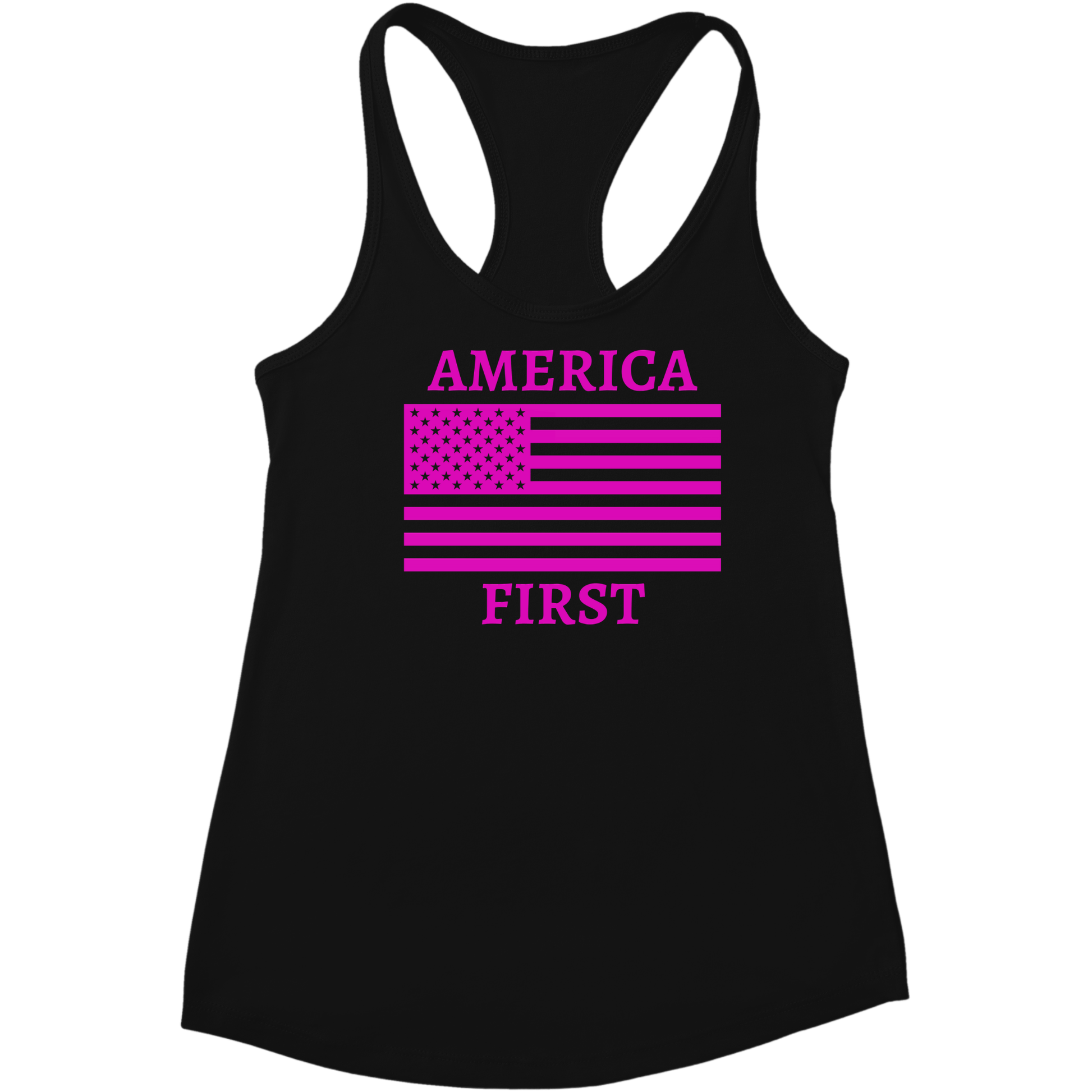 America First Tank - The Right Side PrintsAmerica First Tankwomen tshirtBlack/PinkSmall