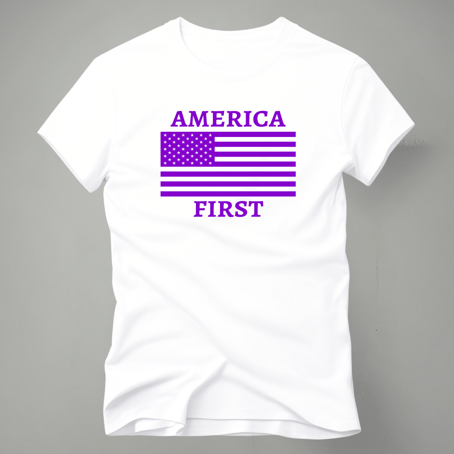 America First Flag Tshirt - The Right Side PrintsAmerica First Flag TshirtT-ShirtWhite/PurpleSmall