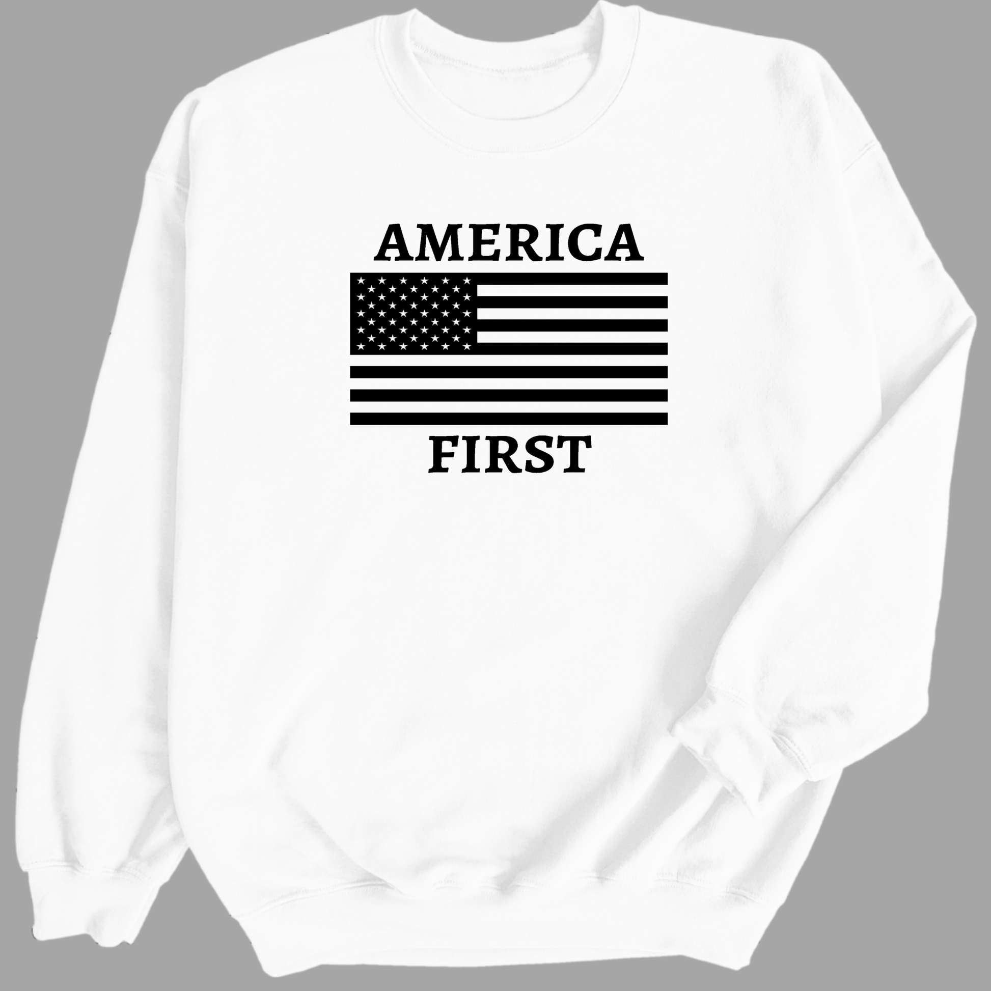 America First Sweatshirt - The Right Side PrintsAmerica First SweatshirtHoodieWhite/BlackSmall