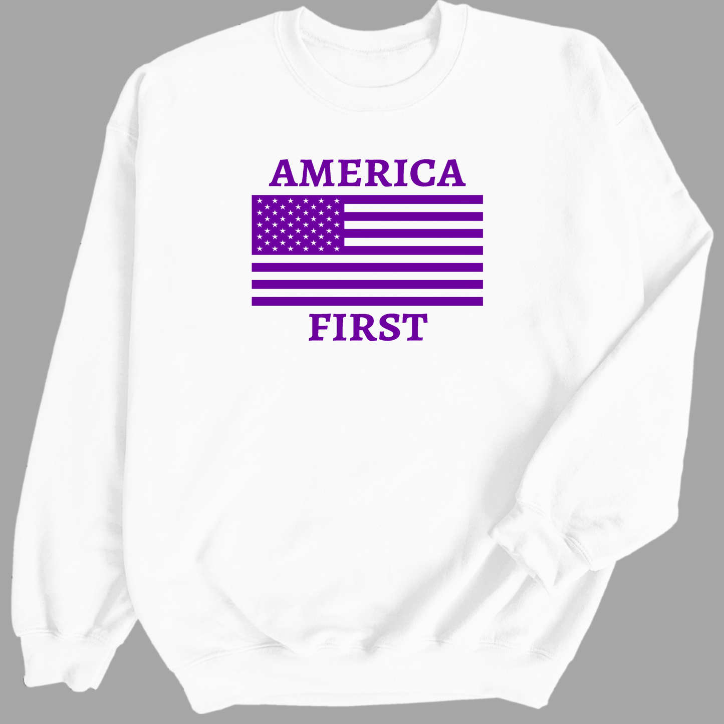 America First Sweatshirt - The Right Side PrintsAmerica First SweatshirtHoodieWhite/PurpleSmall