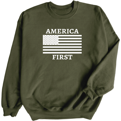 America First Sweatshirt - The Right Side PrintsAmerica First SweatshirtHoodieGreenSmall