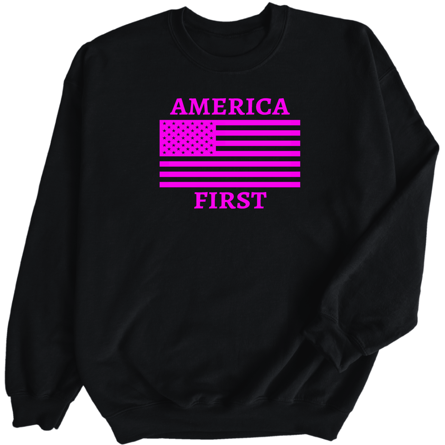 America First Sweatshirt - The Right Side PrintsAmerica First SweatshirtHoodieBlack/PinkSmall