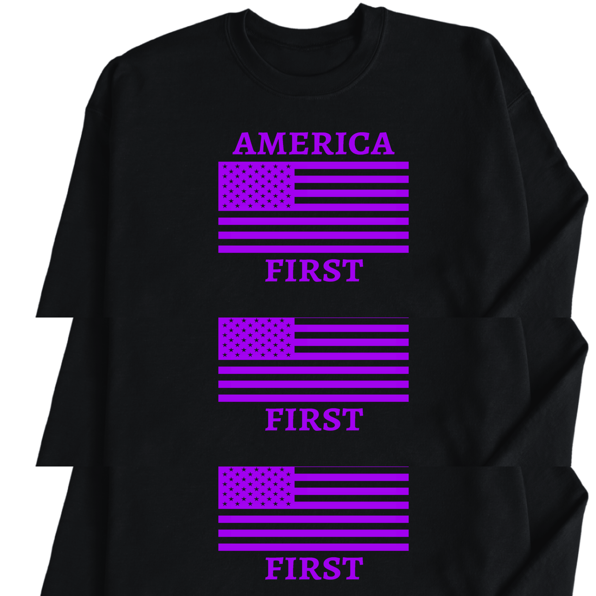 America First Sweatshirt - The Right Side PrintsAmerica First SweatshirtHoodieBlack/PurpleSmall